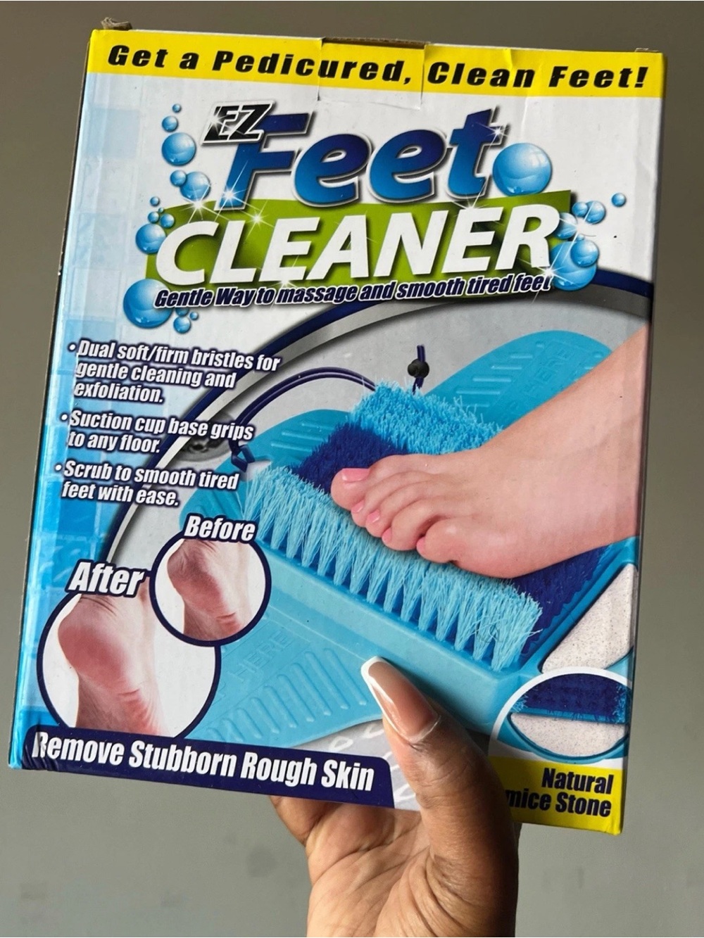 NEW EASY FEET Foot Cleaner As Seen on TV Shower Wash Scrubber Brush Massage Heel